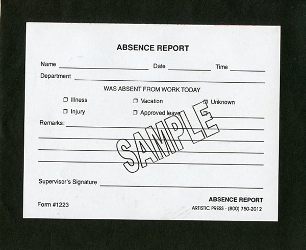 Absence Report  # 1223