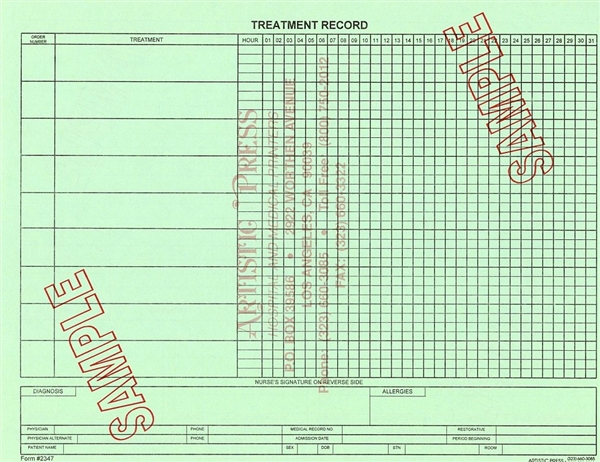 Treatment Record  #2347-2
