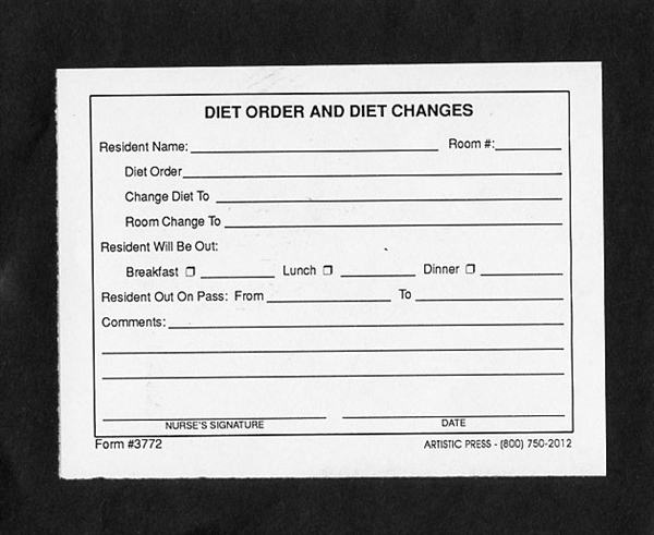 Dietary Order & Diet Changes # 3772