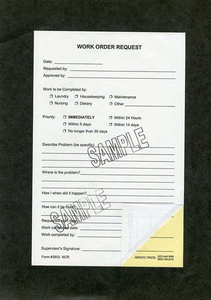Work Order Request  # 3803 NCR