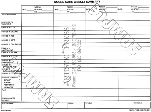 Wound Care Weekly Summary # 3842-2