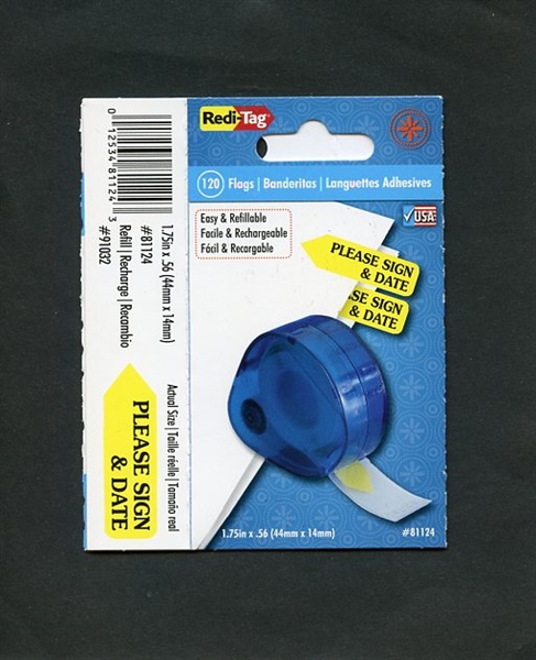 Redi-Tag Arrow "Please Sign & Date" - Yellow #81124